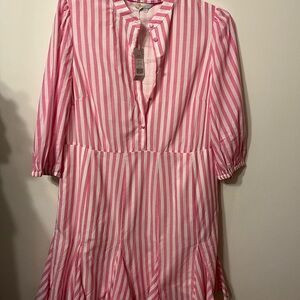 NWT Boden size 14 pink and white stripe dress